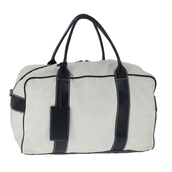 PRADA Boston Bag Nylon White Auth 103734 - Picture 1 of 16